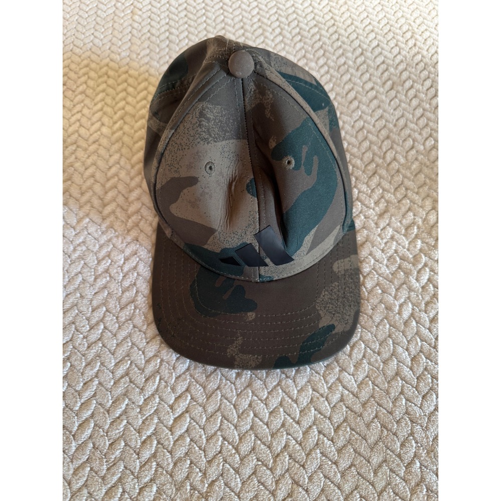 Adidas Aeroready Camo Snapback Hat Mens Green Brown Camouflage 3 Stripe Cap